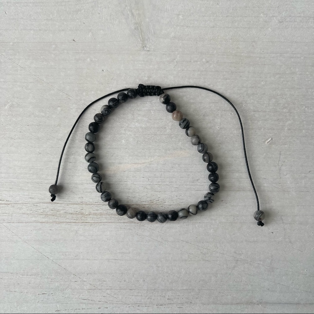 Braided Natural Stone Bead Bracelet